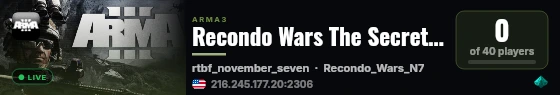 Recondo Wars The Secret War N7 live status badge