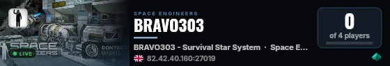 BRAVO303 live status badge