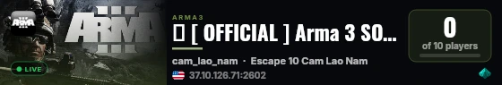 � [ OFFICIAL ] Arma 3 SOG Escape USw 01 live status badge