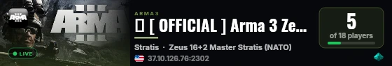 � [ OFFICIAL ] Arma 3 Zeus by Bohemia Interactive (US) #01w live status badge