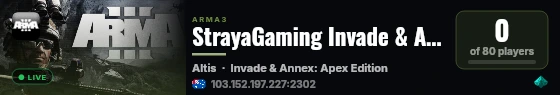 StrayaGaming Invade & Annex | discord.gg/StrayaGaming live status badge