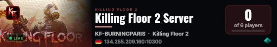 Killing Floor 2 Server live status badge