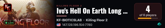 Ivo's Hell On Earth Long Survival Server live status badge