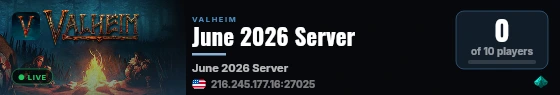 June 2026 Server live status badge