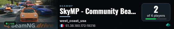 SkyMP - Community BeamMP Server live status badge