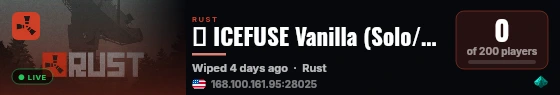 ⦿ ICEFUSE Vanilla (Solo/Duo/Trio/Quad) JUST WIPED live status badge