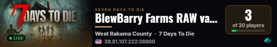 BlewBarry Farms RAW vanilla 3.0 live status badge