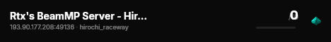 Rtx's BeamMP Server - Hirochi Raceway live status badge
