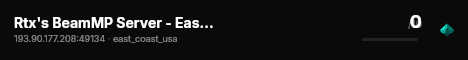 Rtx's BeamMP Server - East Coast USA live status badge