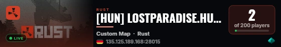 [HUN] LOSTPARADISE.HU | Vanilla | Solo/Duo/Trio/Quad live status badge