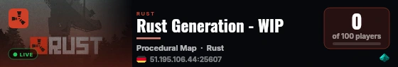 Rust Generation - WIP live status badge