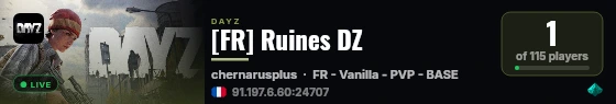 [FR] Ruines DZ live status badge