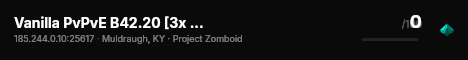 Vanilla PvPvE B42.20 [3x EXP] live status badge