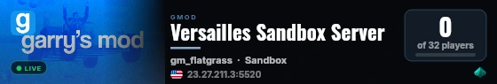 Versailles Sandbox Server live status badge