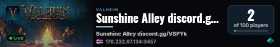 Sunshine Alley discord.gg/VSPYkATZJ7 live status badge