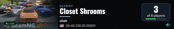 Closet Shrooms live status badge