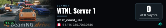 WTNL Server 1 live status badge