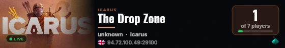 The Drop Zone live status badge