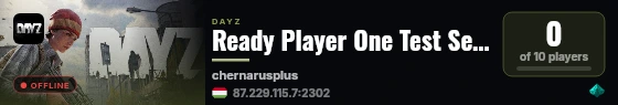 Ready Player One Test Server live status badge