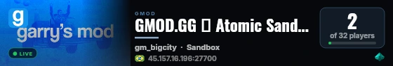 GMOD.GG ┇️ Atomic Sandbox Brazil ┇️ Leve live status badge