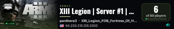 XIII Legion | Server #1 | Operations Server live status badge