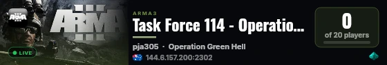 Task Force 114 - Operations live status badge