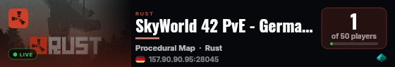 SkyWorld 42 PvE - German/Deutsch live status badge
