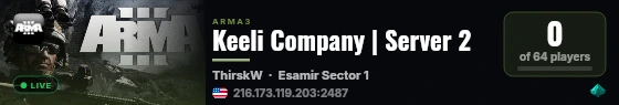 Keeli Company | Server 2 live status badge
