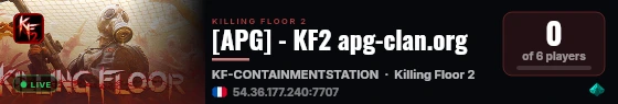 [APG] - KF2 apg-clan.org live status badge