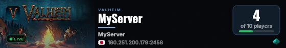 MyServer live status badge