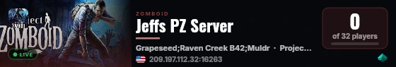 Jeffs PZ Server live status badge