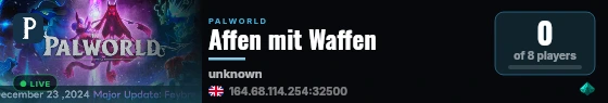 Affen mit Waffen live status badge