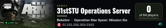 31stSTU Operations Server live status badge