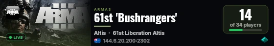 61st 'Bushrangers' live status badge