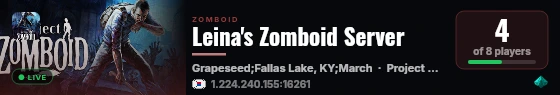Leina's Zomboid Server live status badge