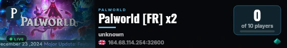 Palworld [FR] x2 live status badge