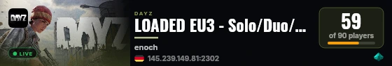 LOADED EU3 - Solo/Duo/Trio/Quad | Balanced Mods | dayzloaded.gg live status badge