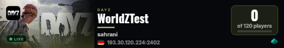 WorldZTest live status badge