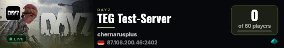 TEG Test-Server live status badge