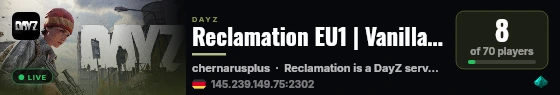 Reclamation EU1 | Vanilla |Solo/Duo/Trio|Survive-Build-Reclaim live status badge
