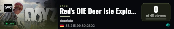 Red's DIE Deer Isle Explorers PvE | Deer Isle 6.0 live status badge