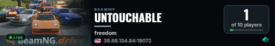 UNTOUCHABLE live status badge