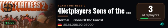 4Netplayers Sons of the Forest Server live status badge