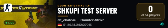 SHKUPI TEST SERVER live status badge