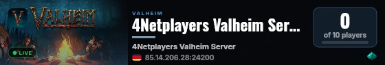4Netplayers Valheim Server live status badge