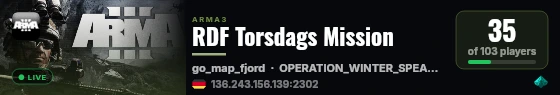 RDF Torsdags Mission live status badge