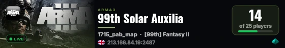 99th Solar Auxilia live status badge