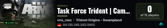 Task Force Trident | Campaign Server live status badge
