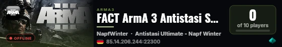 FACT ArmA 3 Antistasi Server by 4Netplayers live status badge