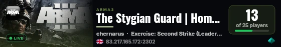 The Stygian Guard | Home Rotation | https://www.stygianguard.or live status badge